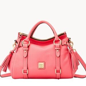 Dooney & Burke Pebble Grain Satchel in Bubblegum NWT